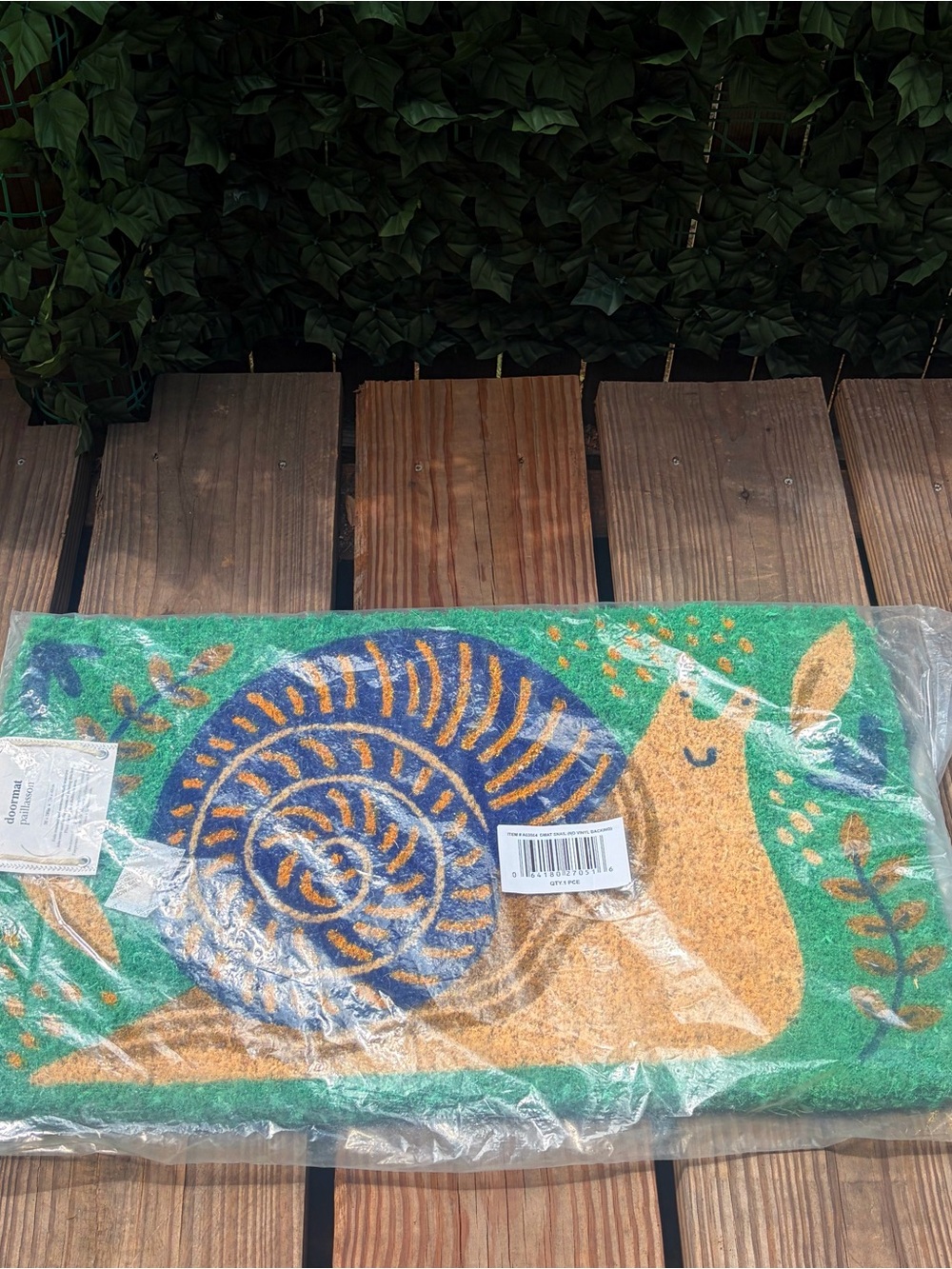 Danica Studio Snail Doormat 30x18 100% Coir Fiber Glitter Accents India - Picture 10 of 10